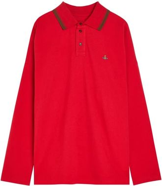 Vivienne Westwood Lange Mouwen Polo - Heren - Polos - Rood - L - Katoen - Tops
