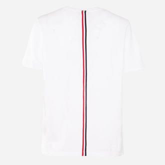 Thom Browne Tricolor Stripe Detail T-Shirt - White