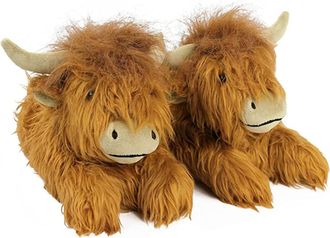 Generic Highland Cow Slippers | Scottish Cow Slippers | Warm Animal Slippers | Highland Cattle Slippers | Winter Plush Warm Cow Slippers | Cartoon Animal Slip