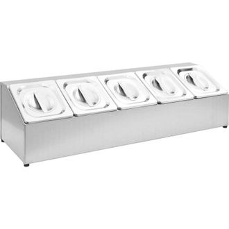 vidaXL Supporto Gastronorm con 5 Contenitori gn 1/6 in Acciaio Inox - Vidaxl