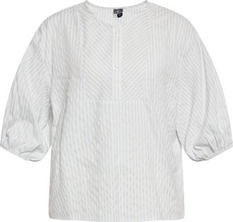 Dreimaster Dreimaster Blouse Dames lichtblauw wolwit