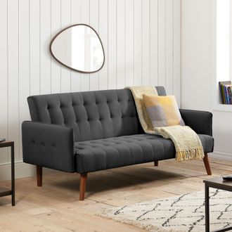 Birlea Grey Fabric Sofa Bed Hudson Bed Settee Contemporary in Charcoal