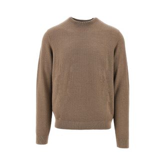 Emporio Armani Jacquard wool crewneck swerater Man XXL