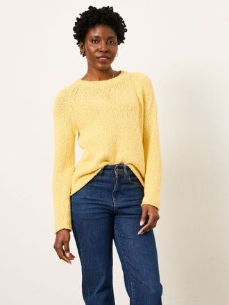 Fat Face FatFace Sophia Yellow Knitted Slub Jumper