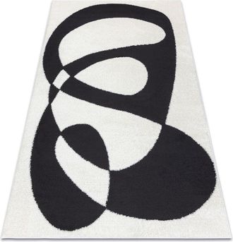 RugsX Alfombra Moderna Mode 8531 Abstra&ccedil;&atilde;o Crema / Negro Black 180x270 Cm