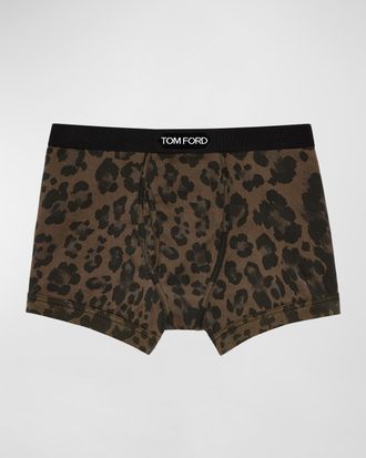 Tom Ford Men & apos;s Leopard-Print Boxer Brief