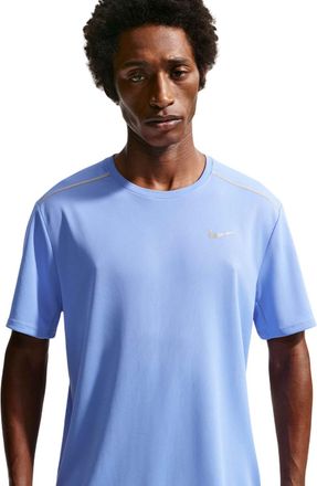 Nike Heren T-shirt Miler met Swoosh en reflecterende details (Royaal Blauw)