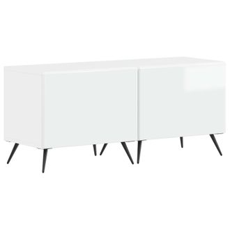 vidaXL Mueble De Tv Blanco Brillante Madera De Ingenier&iacute;a Vidaxl