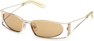 GCDS Stijlvolle zonnebril in blauwe tint - unisex - Zonnebrillen - Geel - 57 MM - Accessoires