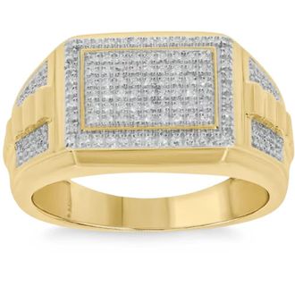 Pompeii3 1/2Ct TW Diamond Mens Ring 10k Yellow Gold 9mm Wide