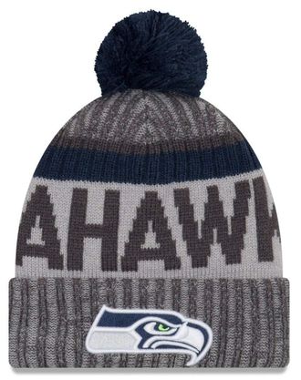 New Era NFL Sideline 2017 Bobble Beanie - Seattle Seahawks Multicoloured