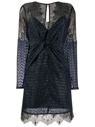 Self Portrait lace knot front dress - Blue