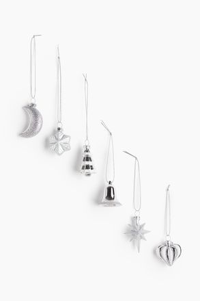 H&M 6er-Pack Weihnachtsschmuck - Silber