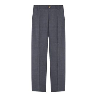 Versace Straight Trousers, male, Gray, Size: M Informal Pant