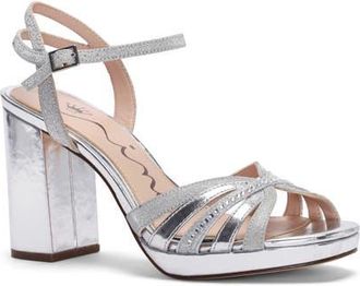 Nina Shantay Ankle Strap Platform Sandal in Silver at Nordstrom, Size 5.5