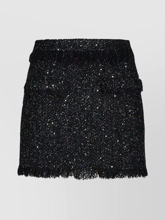Msgm high-waisted mini skirt sequin fringe