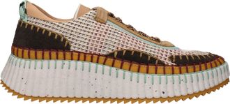 Chlo&eacute; Damens Nama Sneakers aus mehrfarbigem Stoff