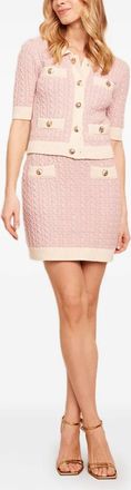 Cara Cara Cleobelle kabelgebreide mini-rok met knopen - Roze