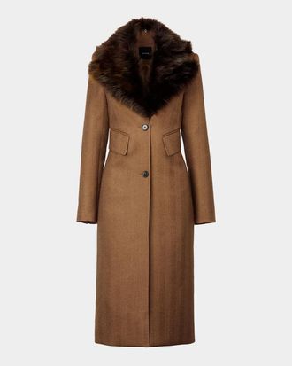 Smythe Brando Faux-Fur Collar Wool Coat