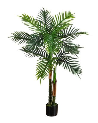 Nearly Natural 4Ft Uv-Resistant Artificial Double Robellini Palm Tree (Indoor/Outdoor)