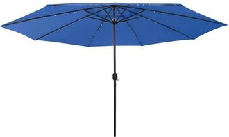 vidaXL Sombrilla De Jard&iacute;n Con Luces Led Azul Celeste 400 Cm Vidaxl