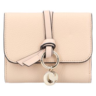 Chlo&eacute; Chlo&eacute; Mens Tri-Fold Wallet Alphabet Beige Leather - One Size