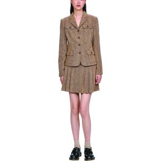 Anna Sui Herringbone Jacket in Caramel at Nordstrom, Size 8