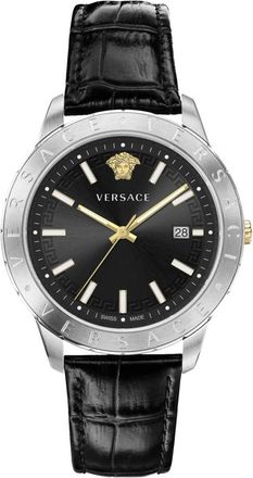 Versace Horloges - Heren - Horloges - Zwart - ONE Size - Leer - Accessoires