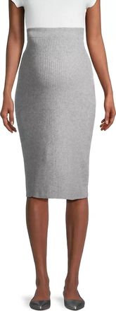 Emilia George Frankie Knee Length Maternity Skirt In Grey