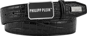 Philipp Plein Belt Cocco - Heren - Riemen - Zwart - 85 CM - Leer - Accessoires