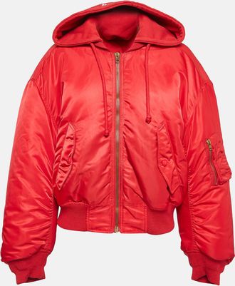 VETEMENTS Red Synthetic Zip-Up Puffer Hooded Jacket
