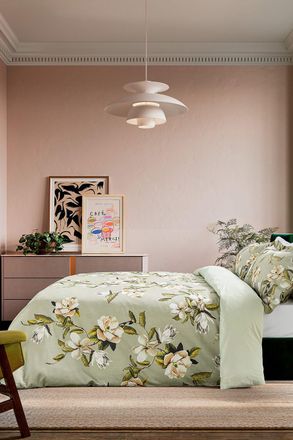 Ted Baker Opal Floral Cotton Duvet Cover Set in Green | Size: Super King