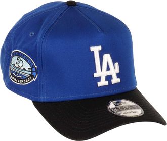New Era Los Angeles Dodgers MLB 50th Anniversary Dodgers Stadium Sidepatch Cooperstown Royal Blue Sky 9Forty A-Frame Snapback Cap