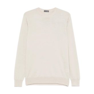 Drumohr Round-neck Knitwear, male, Beige, Size: M Drumohr Sweaters Beige