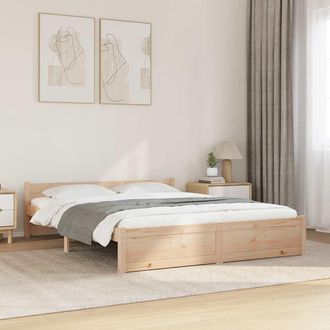 vidaXL Vidaxl - Estructura De Cama Doble Sin Colch&oacute;n Madera Maciza 150x200 Cm