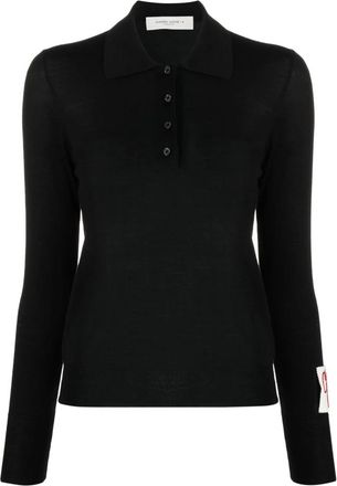 Golden Goose Camisa Polo de Lana Merino - Knitwear - Mujer - Negro - S
