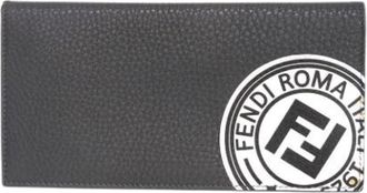 Fendi Pre-owned Logo Stamp Calf Leather Long Wallet - - Pre-owned - Donna - Grigio - ONE SIZE