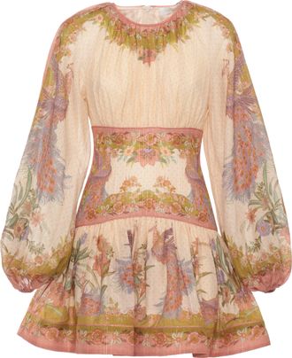 Zimmermann Indra Mini Dress With Floral Pattern And Lurex Details