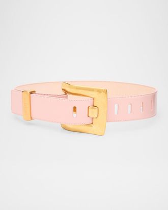 Balmain Anthem Smooth Leather Belt