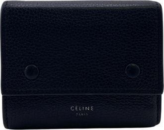 Celine Black Yellow Leather Wallet (Tri-Fold) (Pre-Owned)