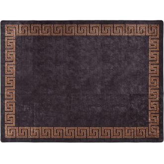 vidaXL Vidaxl - Alfombra Lavable Antideslizante Negro Y Dorado 400x300 Cm
