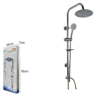 Trade Shop Trade Shop - Kit Colonna Doccia Saliscendi Miscelatore Cromato Rubinetto Soffione Bagno 69124