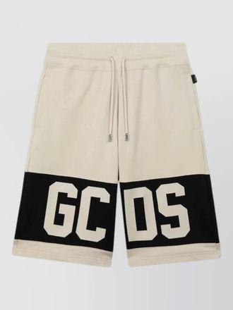 GCDS band logo sweatshorts contrast panel waistband