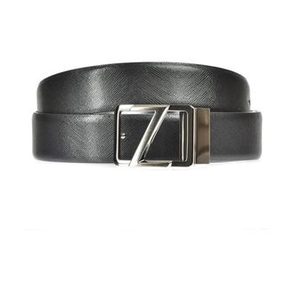 Ermenegildo Zegna Stijlvol Zwart Leren Riem - Heren - Riemen - Zwart - 115 CM - Accessoires