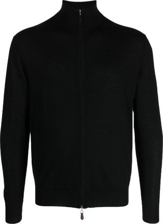 N.Peal The Hyde zip-fastening cardigan - men - Silk/Cashmere - L - Black
