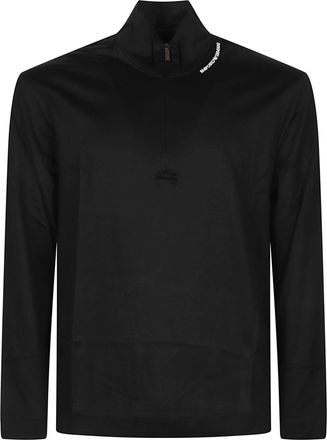 Emporio Armani High-Collar Long-Sleeve Lyocell-Blend Top