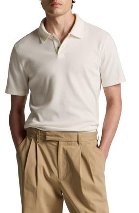 Vince Mesh Knit Polo in Off White at Nordstrom, Size Xx-Large