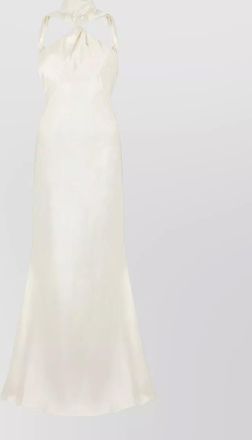 The Attico long satin dress open back twist