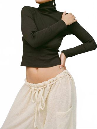 Gil Rodriguez Bellevue Long Sleeve Turtleneck Top In Black