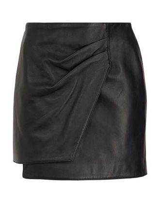 8 by YOOX LEATHER WRAP MINI SKIRT